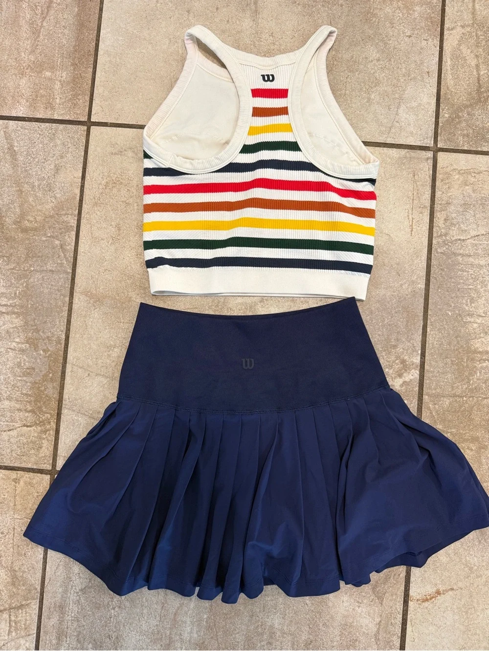Wilson Navy Pleated Tennis Tank and Skirt Set - M